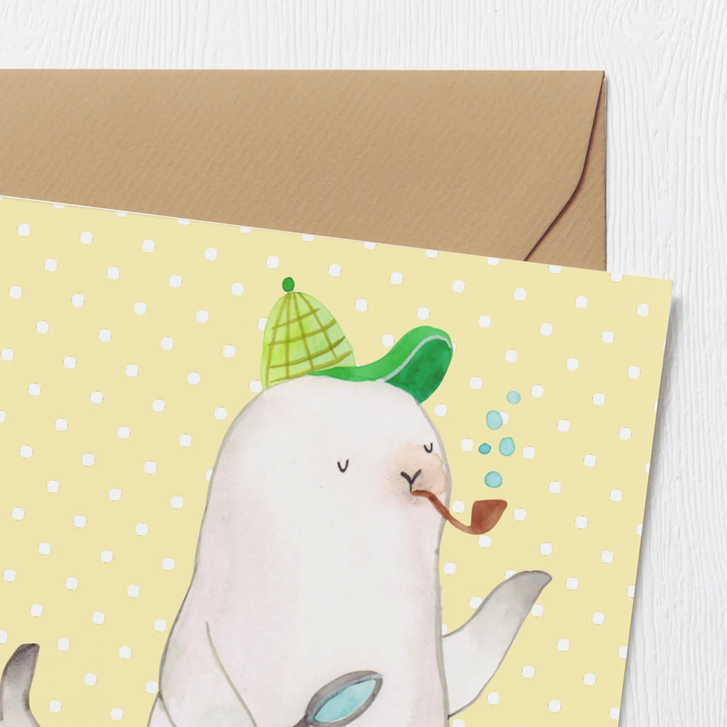 Deluxe Card seal sherlock Hochwertige Grußkarte, Glückwunschkarte, Hochwertige Klappkarte, Karte, Grußkarte, Geburtstagskarte, Einladungskarte, Klappkarte, Hochzeitskarte, Tiermotive, Gute Laune, lustige Sprüche, Tiere