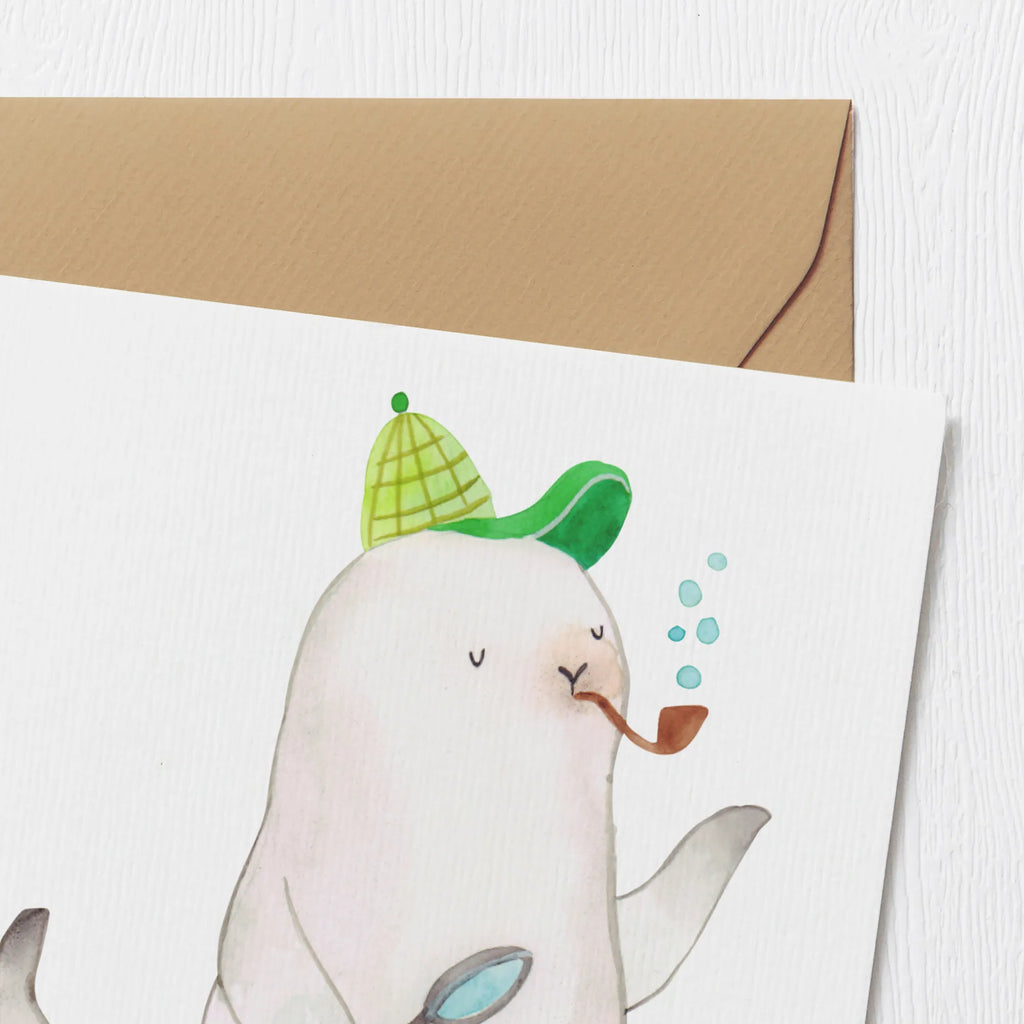 Deluxe Card seal sherlock Hochwertige Grußkarte, Glückwunschkarte, Hochwertige Klappkarte, Karte, Grußkarte, Geburtstagskarte, Einladungskarte, Klappkarte, Hochzeitskarte, Tiermotive, Gute Laune, lustige Sprüche, Tiere