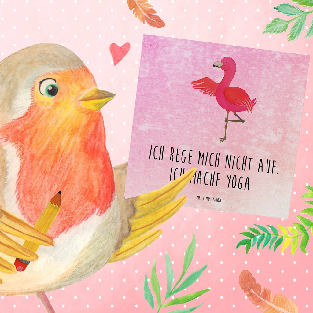Deluxe Card flamingo yoga Grußkarte, Hochwertige Grußkarte, Klappkarte, Karte, Hochwertige Klappkarte, Geburtstagskarte, Hochzeitskarte, Glückwunschkarte, Einladungskarte, Flamingo, Vogel, Aufregen, Yoga, Ärger, Tiefenentspannung, Entspannung, Yoga-Übung, Achtsamkeit, Namaste