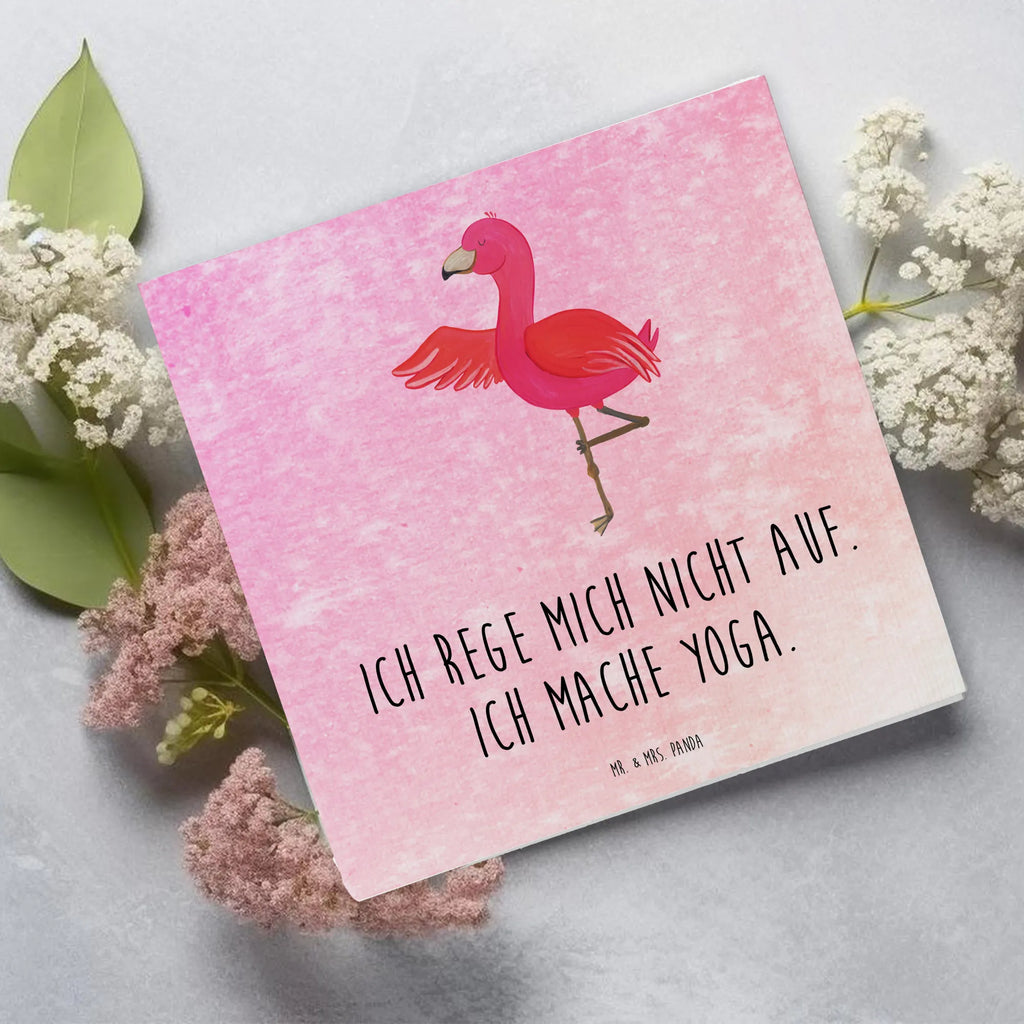 Deluxe Card flamingo yoga Grußkarte, Hochwertige Grußkarte, Klappkarte, Karte, Hochwertige Klappkarte, Geburtstagskarte, Hochzeitskarte, Glückwunschkarte, Einladungskarte, Flamingo, Vogel, Aufregen, Yoga, Ärger, Tiefenentspannung, Entspannung, Yoga-Übung, Achtsamkeit, Namaste