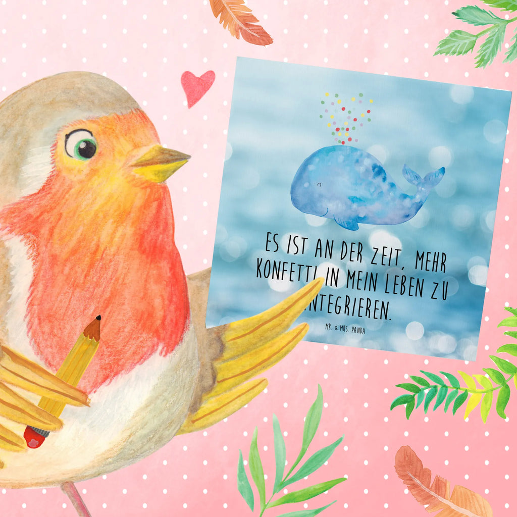 Deluxe Karte Wal Konfetti Geburtstagskarte, Karte, Hochwertige Grußkarte, Glückwunschkarte, Hochwertige Klappkarte, Hochzeitskarte, Grußkarte, Einladungskarte, Klappkarte, Meerestiere, Meer, Urlaub, Neustart, Diät, Konfetti, Wal, Trennung, Geburtstag, Motivation, Abnehmen, Neuanfang, Lebensabschnitt, Wale