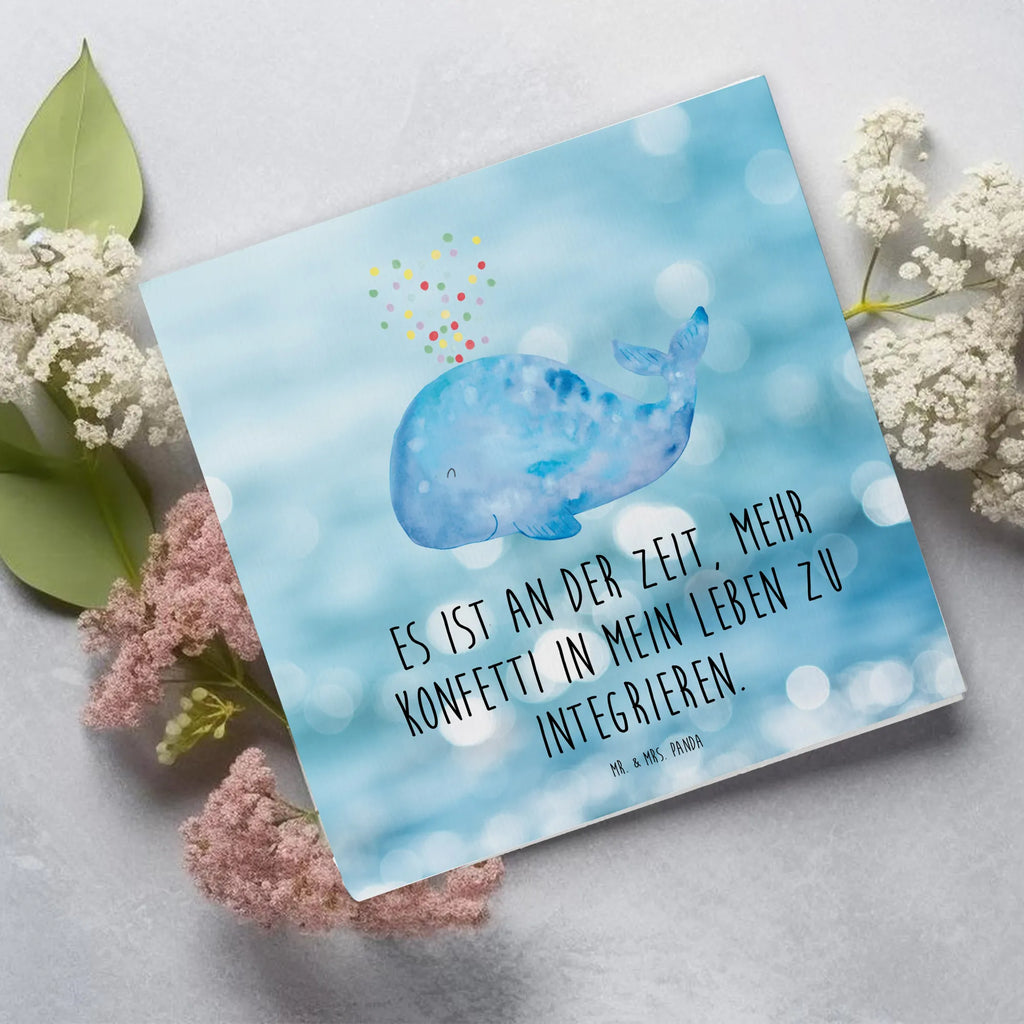 Deluxe Karte Wal Konfetti Geburtstagskarte, Karte, Hochwertige Grußkarte, Glückwunschkarte, Hochwertige Klappkarte, Hochzeitskarte, Grußkarte, Einladungskarte, Klappkarte, Meerestiere, Meer, Urlaub, Neustart, Diät, Konfetti, Wal, Trennung, Geburtstag, Motivation, Abnehmen, Neuanfang, Lebensabschnitt, Wale