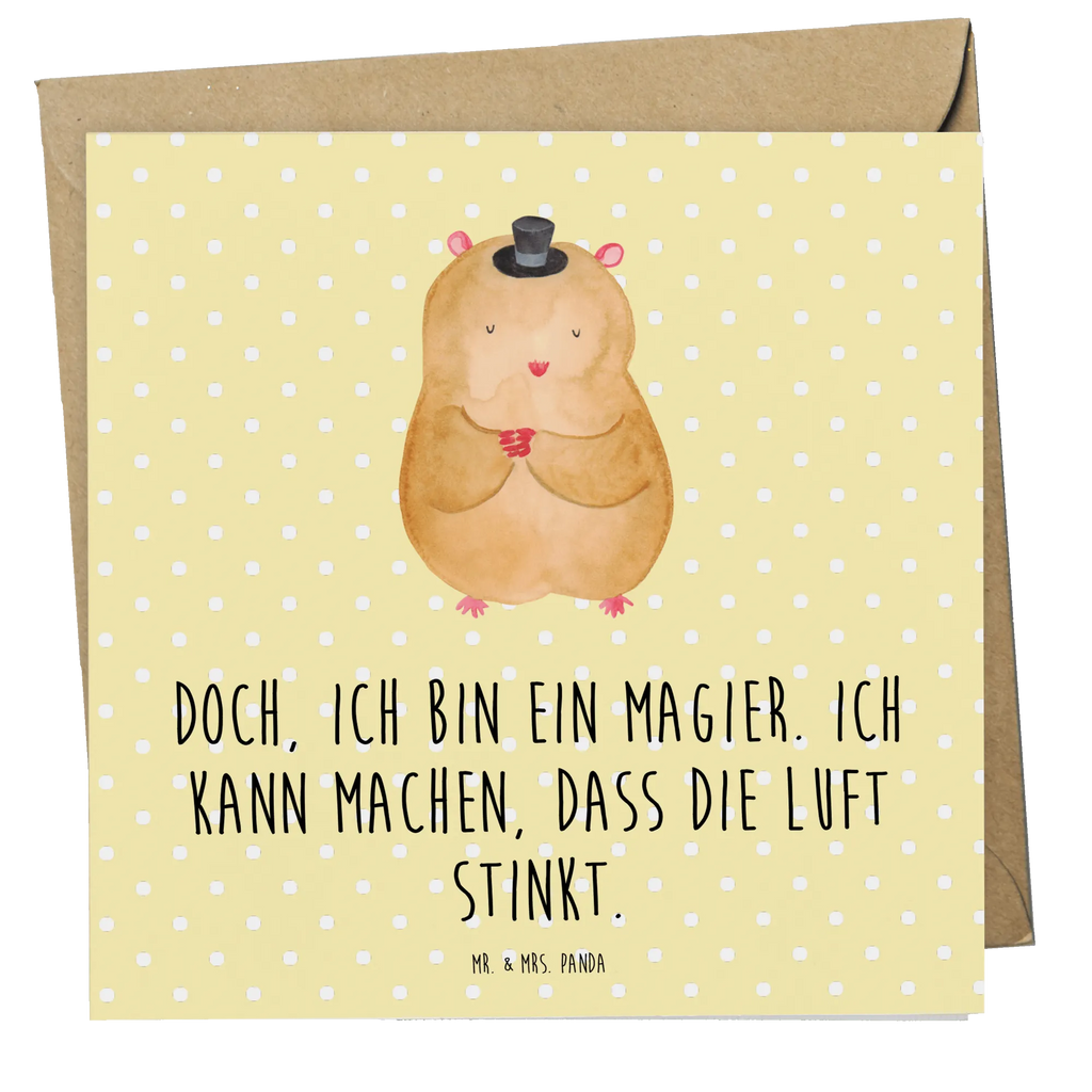 Deluxe Karte Hamster Hut Hochwertige Klappkarte, Karte, Hochzeitskarte, Grußkarte, Hochwertige Grußkarte, Klappkarte, Einladungskarte, Geburtstagskarte, Glückwunschkarte, Tiermotive, Gute Laune, lustige Sprüche, Tiere, Zauberer, Hamster, Zwerghamster, Hut, Zylinder, Magier
