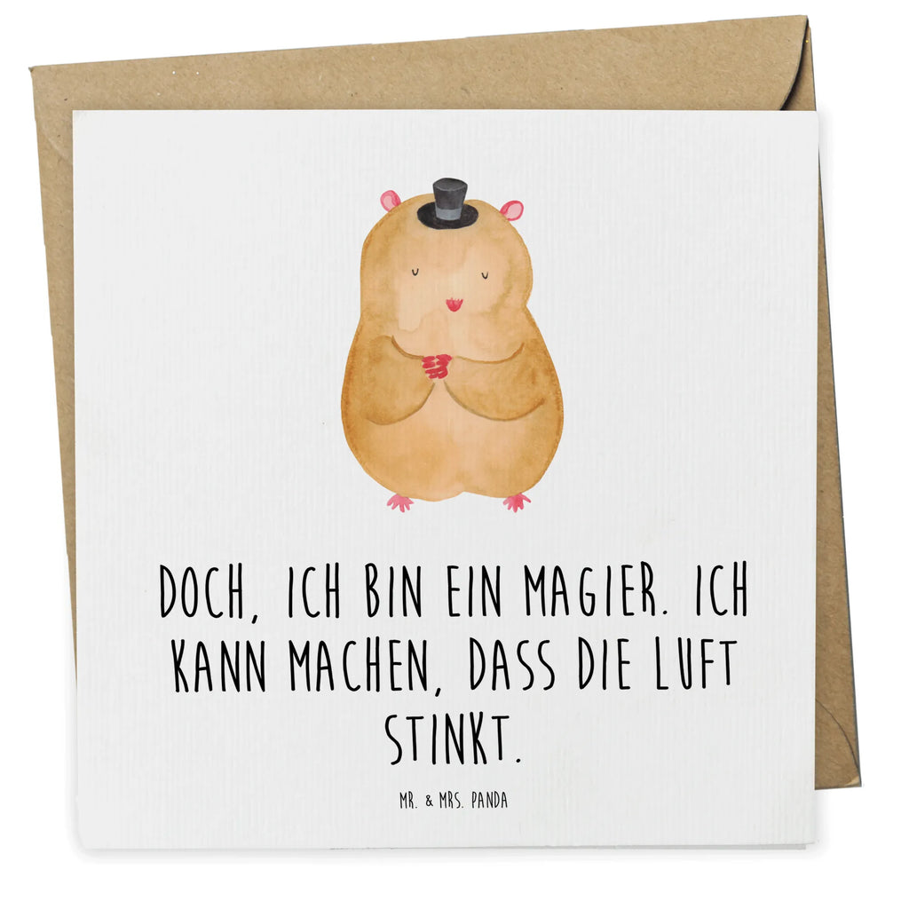 Deluxe Karte Hamster Hut Hochwertige Klappkarte, Karte, Hochzeitskarte, Grußkarte, Hochwertige Grußkarte, Klappkarte, Einladungskarte, Geburtstagskarte, Glückwunschkarte, Tiermotive, Gute Laune, lustige Sprüche, Tiere, Zauberer, Hamster, Zwerghamster, Hut, Zylinder, Magier