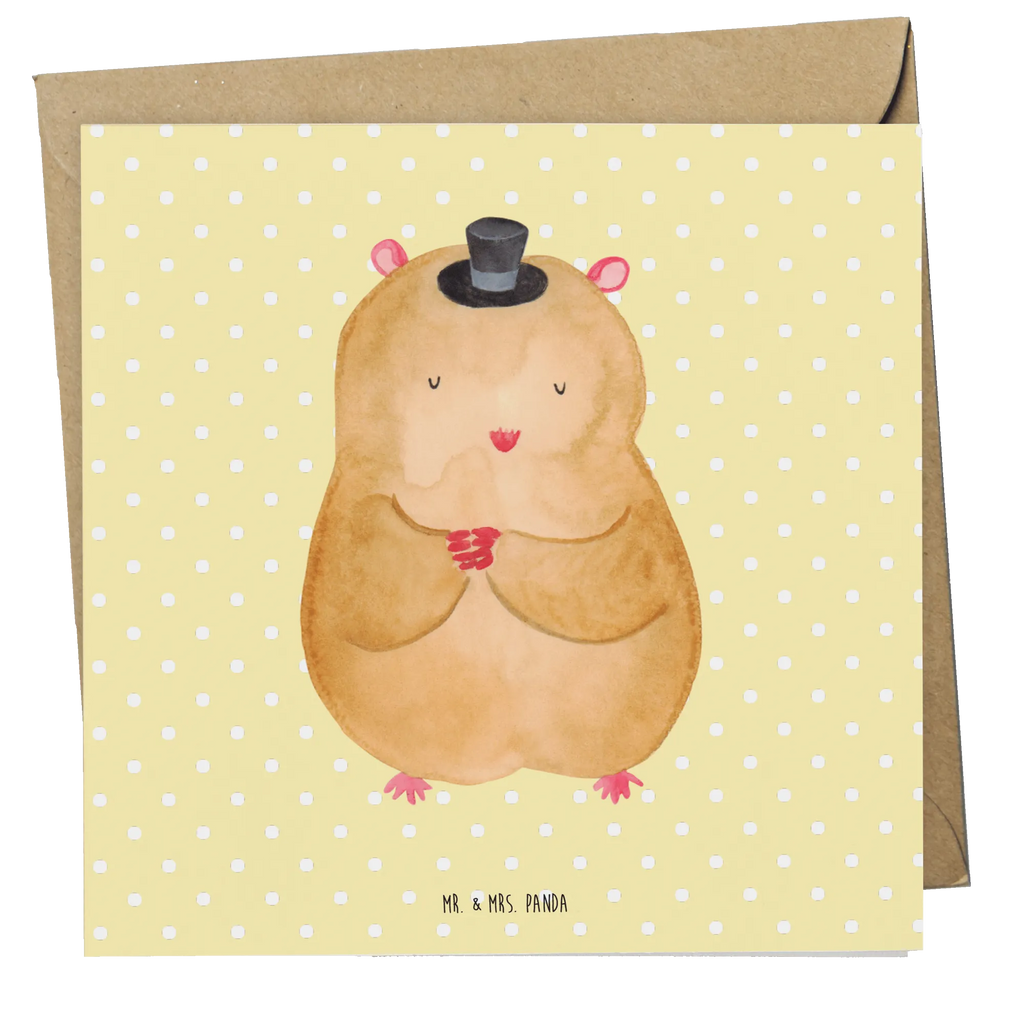 Deluxe Karte Hamster Hut Hochwertige Klappkarte, Karte, Hochzeitskarte, Grußkarte, Hochwertige Grußkarte, Klappkarte, Einladungskarte, Geburtstagskarte, Glückwunschkarte, Tiermotive, Gute Laune, lustige Sprüche, Tiere, Zauberer, Hamster, Zwerghamster, Hut, Zylinder, Magier