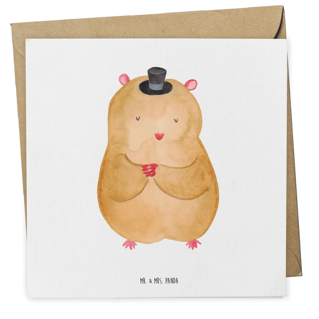 Deluxe Karte Hamster Hut Hochwertige Klappkarte, Karte, Hochzeitskarte, Grußkarte, Hochwertige Grußkarte, Klappkarte, Einladungskarte, Geburtstagskarte, Glückwunschkarte, Tiermotive, Gute Laune, lustige Sprüche, Tiere, Zauberer, Hamster, Zwerghamster, Hut, Zylinder, Magier