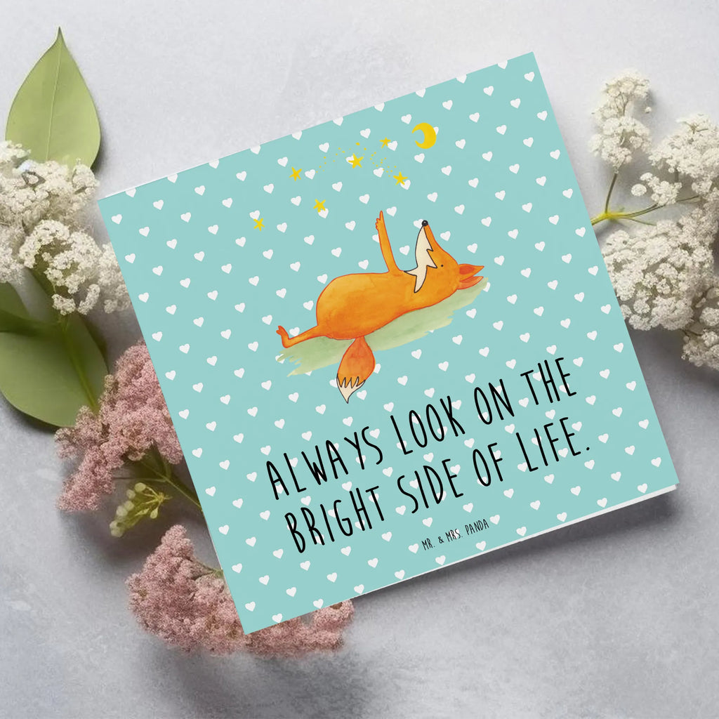 Deluxe Karte Fuchs Sterne Hochwertige Grußkarte, Karte, Geburtstagskarte, Einladungskarte, Hochwertige Klappkarte, Grußkarte, Glückwunschkarte, Hochzeitskarte, Klappkarte, Fuchs, Romantik, Spruch schön, Always Look on the Bright Side of Life, tröstende Worte, Spruch positiv, Füchse
