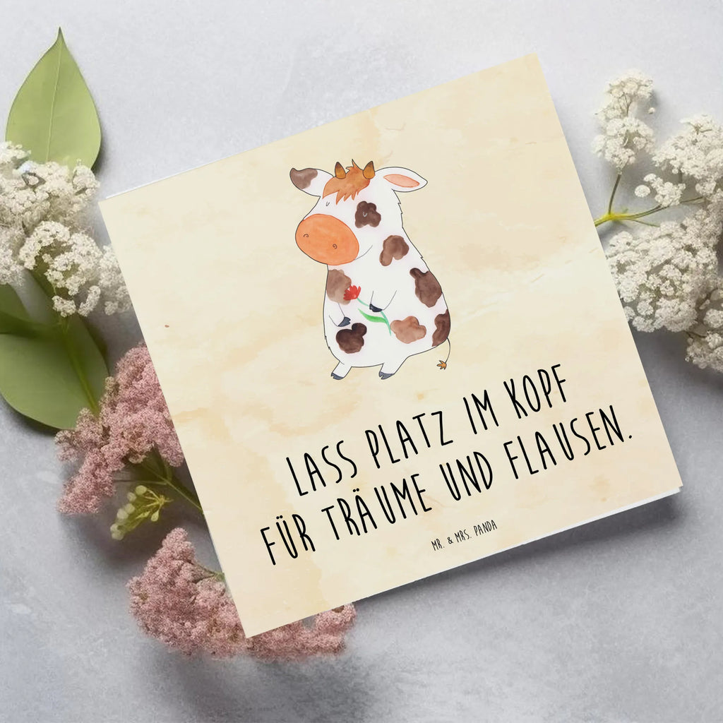 Deluxe Karte Kuh Karte, Einladungskarte, Hochwertige Grußkarte, Hochwertige Klappkarte, Glückwunschkarte, Grußkarte, Klappkarte, Geburtstagskarte, Hochzeitskarte, Bauernhof, Hoftiere, Landwirt, Landwirtin, Flausen, Kuh, Hof, Milch, Milchkuh, Spruch, Kühe, Träume, Motivtion, Magie