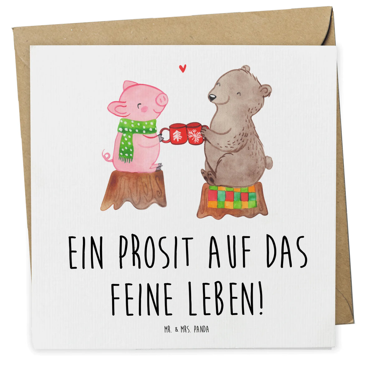 Deluxe Karte Glühschwein Sause Grußkarte, faltkarte, Klappkarte, anlasskarte, doppelkarte, Glückwunschkarte, Weihnachten, Winter, Weihnachtsdeko, Nikolaus, Advent, Heiligabend, Wintermotiv, Bär, Prost, Schwein, Weihnachtszeit, Alles Gute