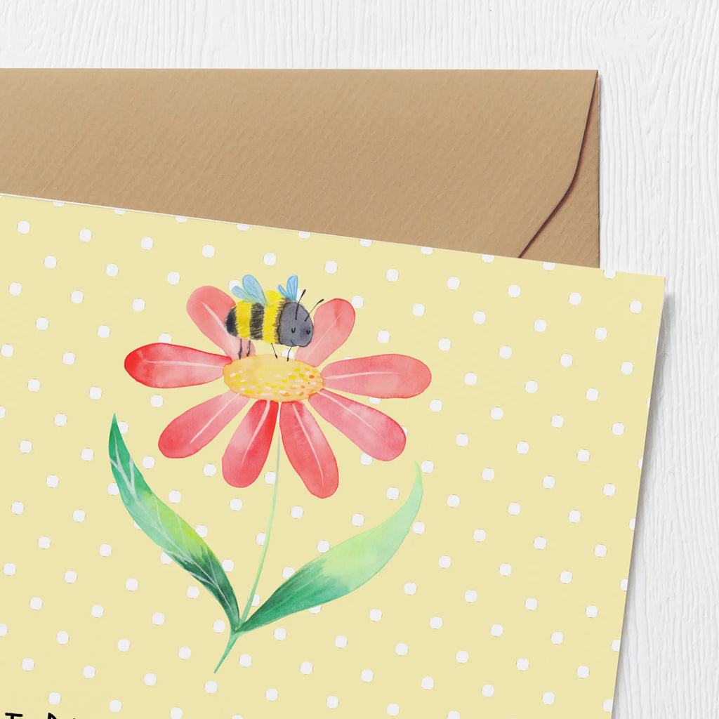 Deluxe Card bumblebee flower Klappkarte, Karte, Glückwunschkarte, Hochwertige Grußkarte, Grußkarte, Geburtstagskarte, Einladungskarte, Hochwertige Klappkarte, Hochzeitskarte, Tiermotive, Gute Laune, lustige Sprüche, Tiere, Feld, Flauschig, Blume, Hummeln, Wespe, Hummel, Biene, Natur