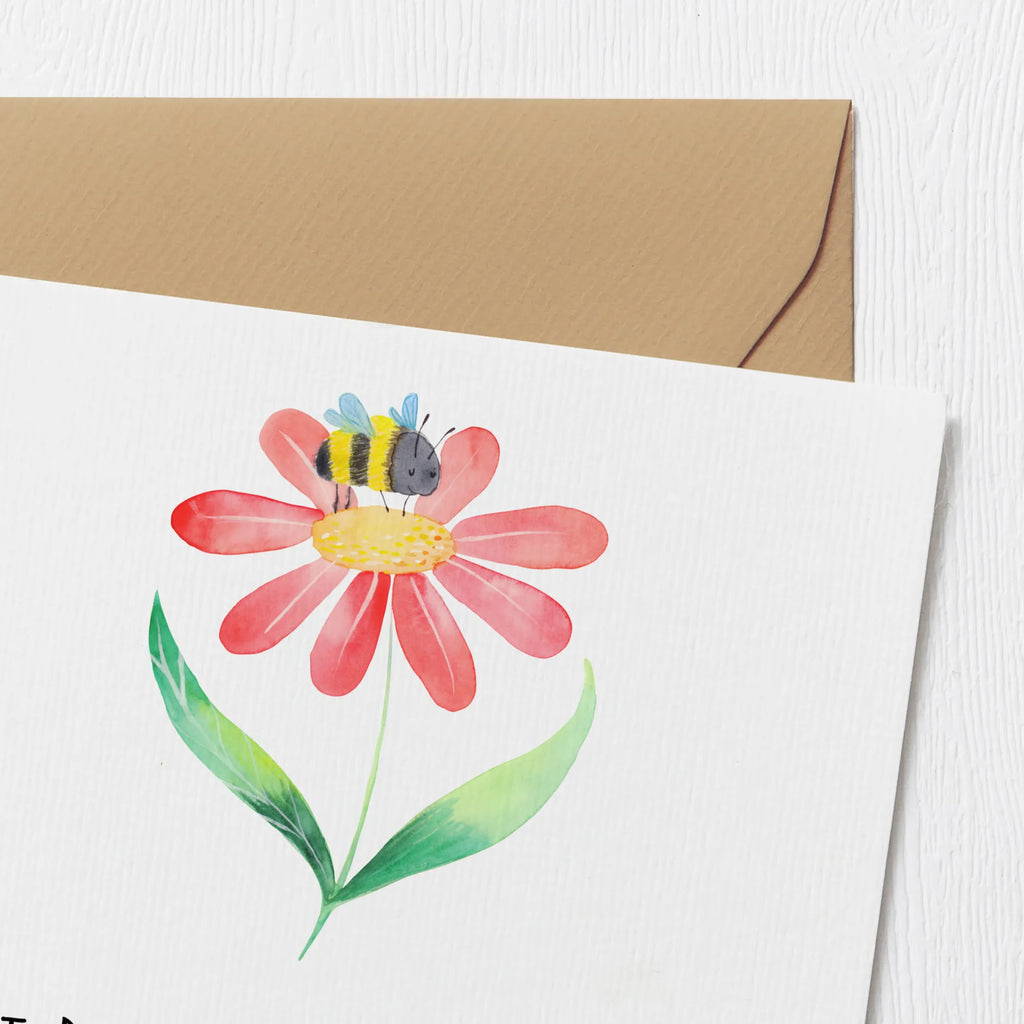 Deluxe Card bumblebee flower Klappkarte, Karte, Glückwunschkarte, Hochwertige Grußkarte, Grußkarte, Geburtstagskarte, Einladungskarte, Hochwertige Klappkarte, Hochzeitskarte, Tiermotive, Gute Laune, lustige Sprüche, Tiere, Feld, Flauschig, Blume, Hummeln, Wespe, Hummel, Biene, Natur