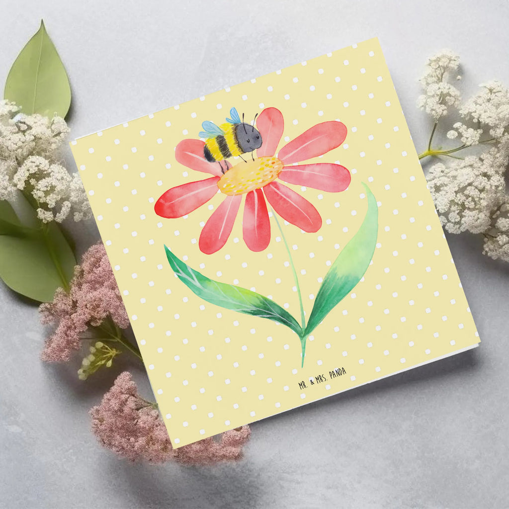 Deluxe Card bumblebee flower Klappkarte, Karte, Glückwunschkarte, Hochwertige Grußkarte, Grußkarte, Geburtstagskarte, Einladungskarte, Hochwertige Klappkarte, Hochzeitskarte, Tiermotive, Gute Laune, lustige Sprüche, Tiere, Feld, Flauschig, Blume, Hummeln, Wespe, Hummel, Biene, Natur