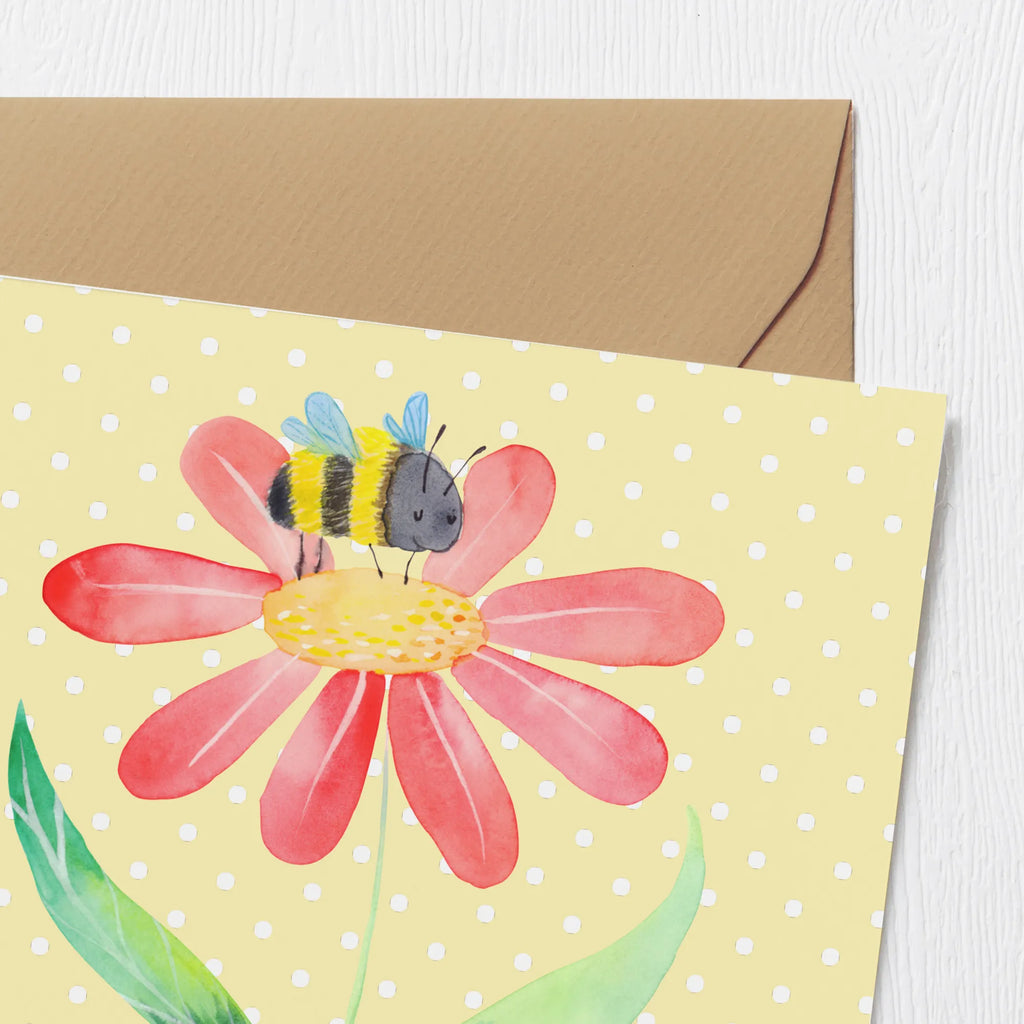 Deluxe Card bumblebee flower Klappkarte, Karte, Glückwunschkarte, Hochwertige Grußkarte, Grußkarte, Geburtstagskarte, Einladungskarte, Hochwertige Klappkarte, Hochzeitskarte, Tiermotive, Gute Laune, lustige Sprüche, Tiere, Feld, Flauschig, Blume, Hummeln, Wespe, Hummel, Biene, Natur