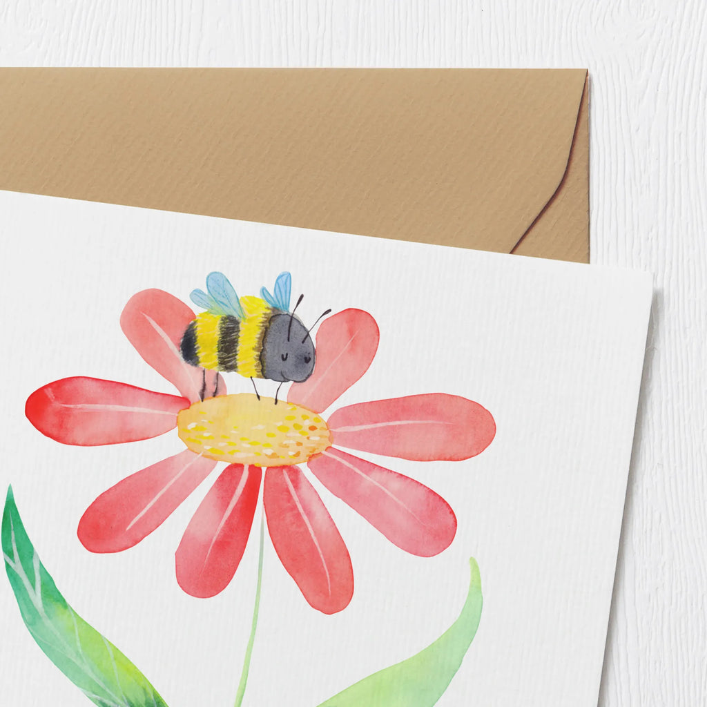 Deluxe Card bumblebee flower Klappkarte, Karte, Glückwunschkarte, Hochwertige Grußkarte, Grußkarte, Geburtstagskarte, Einladungskarte, Hochwertige Klappkarte, Hochzeitskarte, Tiermotive, Gute Laune, lustige Sprüche, Tiere, Feld, Flauschig, Blume, Hummeln, Wespe, Hummel, Biene, Natur