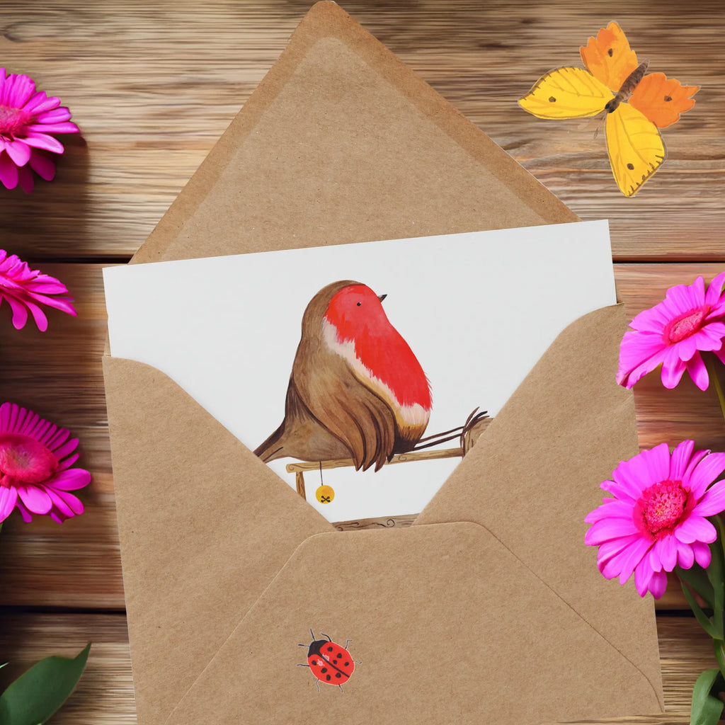 Deluxe Karte Rotkehlchen Schlitten Geburtstagskarte, Hochwertige Grußkarte, Grußkarte, Karte, Einladungskarte, Hochwertige Klappkarte, Glückwunschkarte, Klappkarte, Hochzeitskarte, Winter, Weihnachten, Weihnachtsdeko, Nikolaus, Advent, Heiligabend, Wintermotiv, Vogel, Schlitten