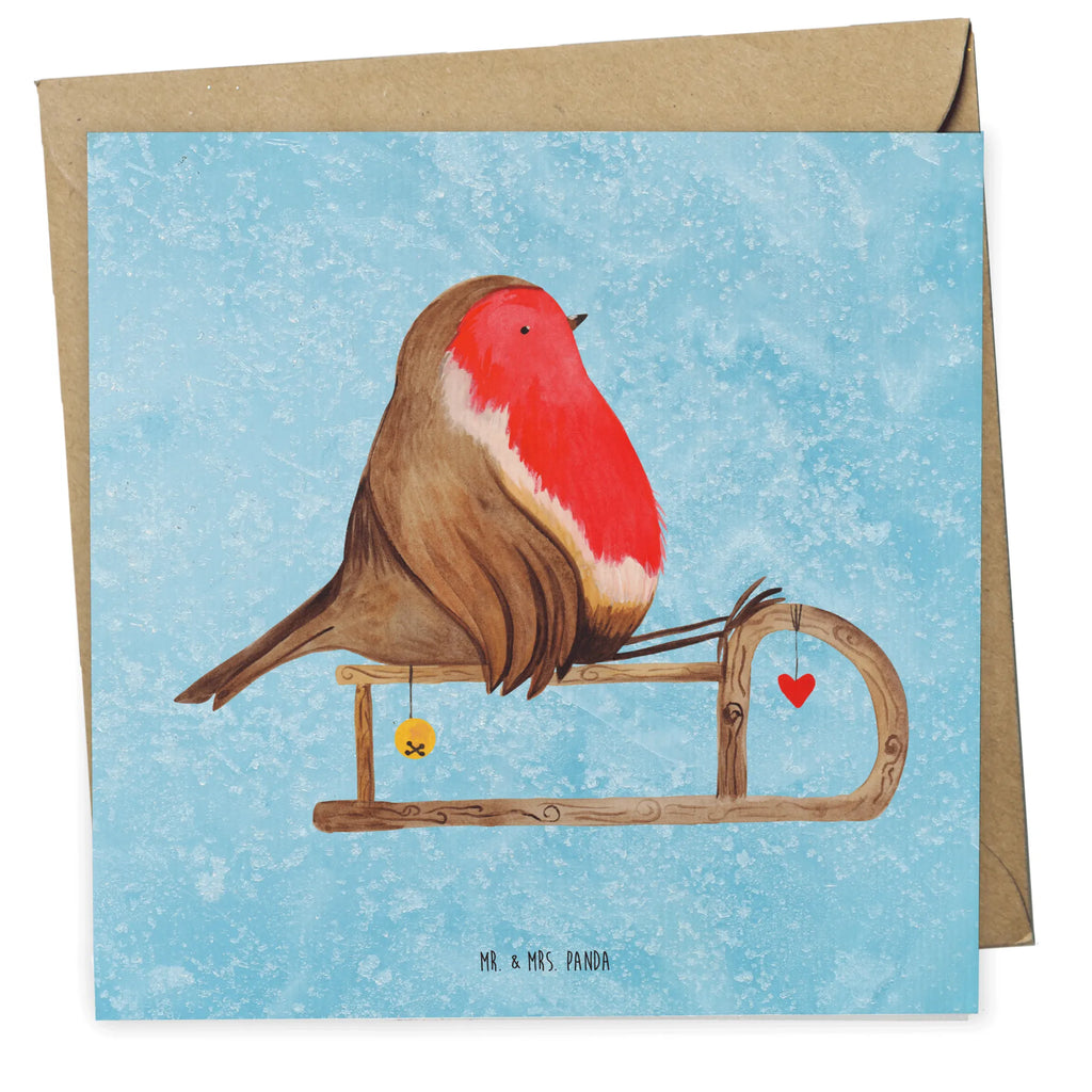Deluxe Karte Rotkehlchen Schlitten Geburtstagskarte, Hochwertige Grußkarte, Grußkarte, Karte, Einladungskarte, Hochwertige Klappkarte, Glückwunschkarte, Klappkarte, Hochzeitskarte, Winter, Weihnachten, Weihnachtsdeko, Nikolaus, Advent, Heiligabend, Wintermotiv, Vogel, Schlitten