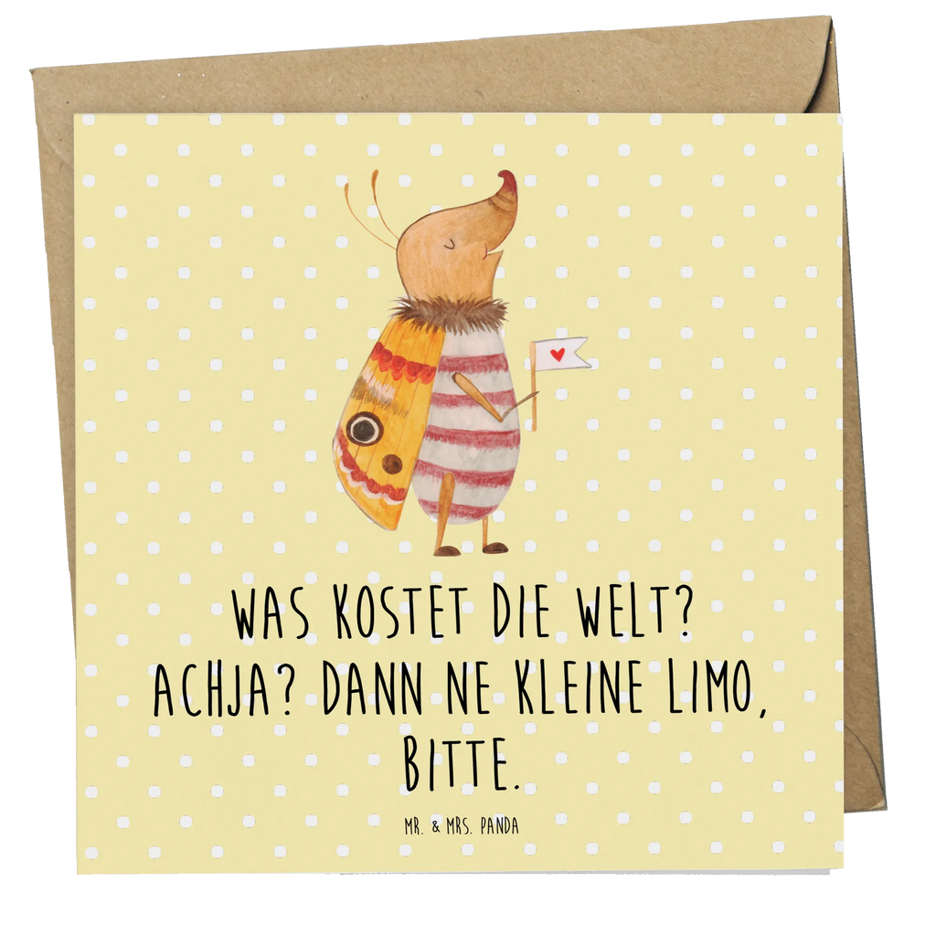 Deluxe Karte Nachtfalter Fähnchen Karte, Hochwertige Klappkarte, Geburtstagskarte, Glückwunschkarte, Einladungskarte, Klappkarte, Grußkarte, Hochwertige Grußkarte, Hochzeitskarte, Tiermotive, Gute Laune, lustige Sprüche, Tiere, Nachtfalter, Spruch lustig, Spruch witzig, Was kostet die Welt, Käfer, niedlich, Küche Deko, süß