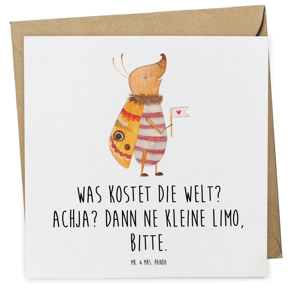 Deluxe Karte Nachtfalter Fähnchen Karte, Hochwertige Klappkarte, Geburtstagskarte, Glückwunschkarte, Einladungskarte, Klappkarte, Grußkarte, Hochwertige Grußkarte, Hochzeitskarte, Tiermotive, Gute Laune, lustige Sprüche, Tiere, Nachtfalter, Spruch lustig, Spruch witzig, Was kostet die Welt, Käfer, niedlich, Küche Deko, süß