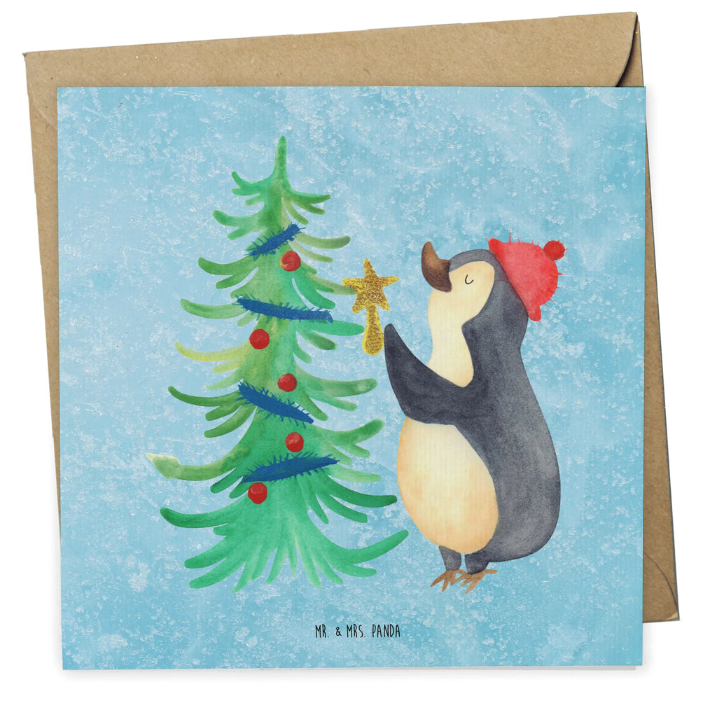 Deluxe Karte Pinguin Weihnachtsbaum Geburtstagskarte, Hochwertige Klappkarte, Karte, Hochzeitskarte, Glückwunschkarte, Klappkarte, Hochwertige Grußkarte, Einladungskarte, Grußkarte, Winter, Weihnachten, Weihnachtsdeko, Nikolaus, Advent, Heiligabend, Wintermotiv, Pinguin