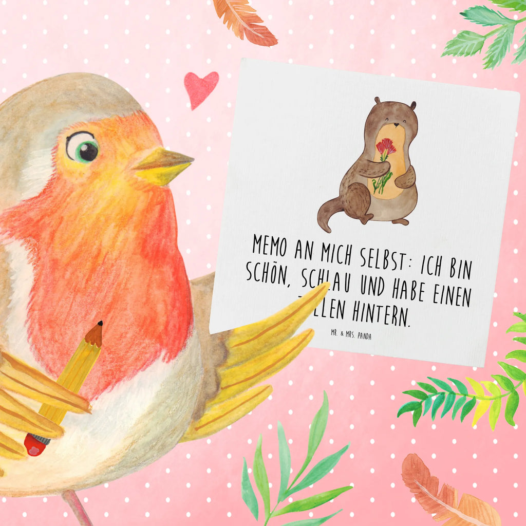 Deluxe Card otter Bunch of flowers Klappkarte, Geburtstagskarte, Hochzeitskarte, Hochwertige Grußkarte, Hochwertige Klappkarte, Glückwunschkarte, Einladungskarte, Grußkarte, Karte, Otter, Fischotter, Seeotter, Otter Seeotter See Otter