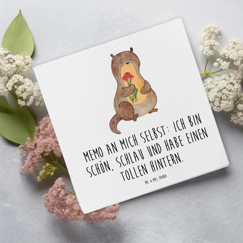 Deluxe Card otter Bunch of flowers Klappkarte, Geburtstagskarte, Hochzeitskarte, Hochwertige Grußkarte, Hochwertige Klappkarte, Glückwunschkarte, Einladungskarte, Grußkarte, Karte, Otter, Fischotter, Seeotter, Otter Seeotter See Otter