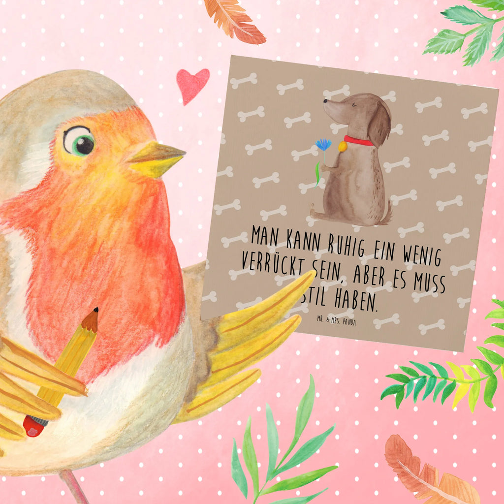 Deluxe Karte Hund Blume Hochwertige Klappkarte, Karte, Grußkarte, Klappkarte, Glückwunschkarte, Hochwertige Grußkarte, Geburtstagskarte, Einladungskarte, Hochzeitskarte, Hund, Hundemotiv, Haustier, Hunderasse, Tierliebhaber, Hundebesitzer, Sprüche, Frauchen, Hundeliebe, Hunde