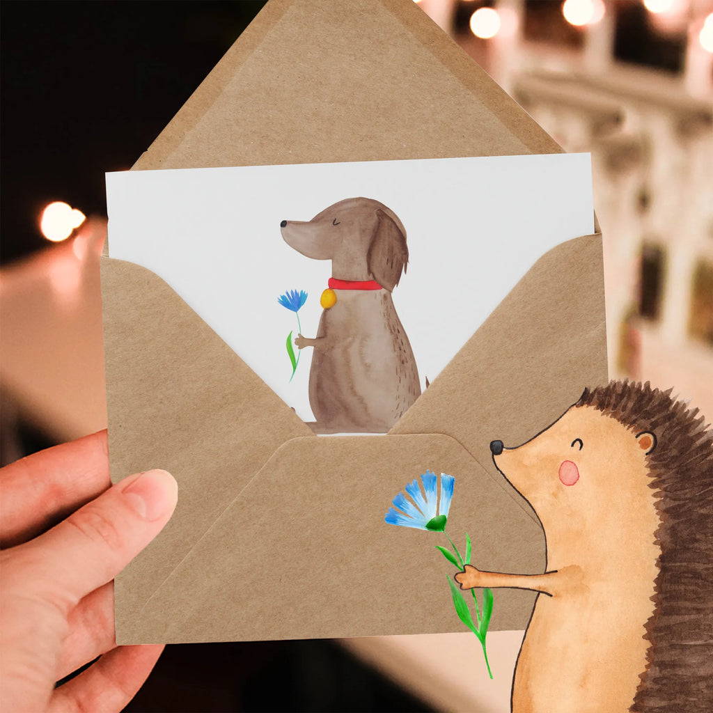 Deluxe Karte Hund Blume Hochwertige Klappkarte, Karte, Grußkarte, Klappkarte, Glückwunschkarte, Hochwertige Grußkarte, Geburtstagskarte, Einladungskarte, Hochzeitskarte, Hund, Hundemotiv, Haustier, Hunderasse, Tierliebhaber, Hundebesitzer, Sprüche, Frauchen, Hundeliebe, Hunde