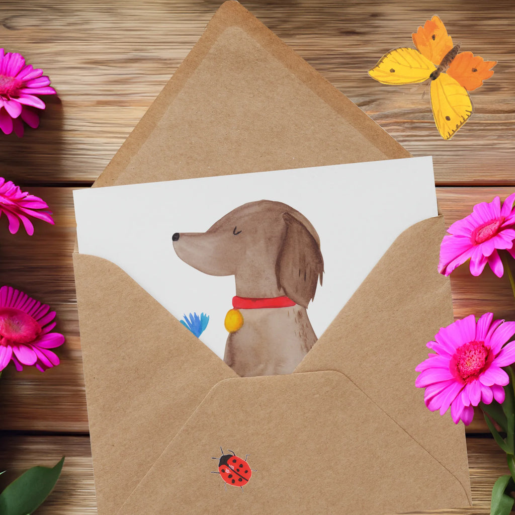 Deluxe Karte Hund Blume Hochwertige Klappkarte, Karte, Grußkarte, Klappkarte, Glückwunschkarte, Hochwertige Grußkarte, Geburtstagskarte, Einladungskarte, Hochzeitskarte, Hund, Hundemotiv, Haustier, Hunderasse, Tierliebhaber, Hundebesitzer, Sprüche, Frauchen, Hundeliebe, Hunde