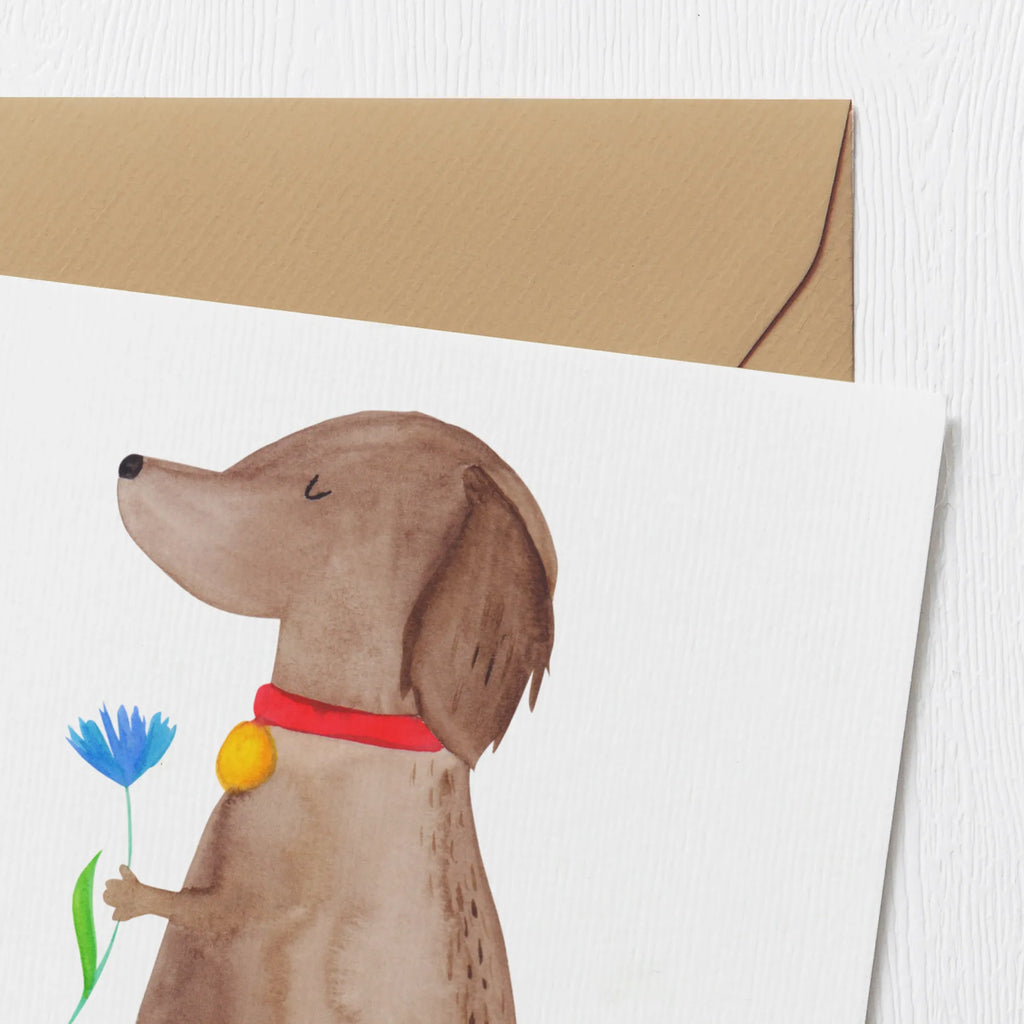 Deluxe Karte Hund Blume Hochwertige Klappkarte, Karte, Grußkarte, Klappkarte, Glückwunschkarte, Hochwertige Grußkarte, Geburtstagskarte, Einladungskarte, Hochzeitskarte, Hund, Hundemotiv, Haustier, Hunderasse, Tierliebhaber, Hundebesitzer, Sprüche, Frauchen, Hundeliebe, Hunde