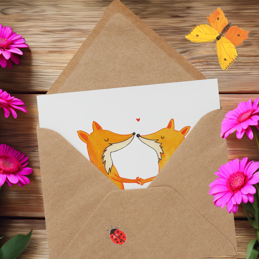 Deluxe Card foxes Love Klappkarte, Hochzeitskarte, Geburtstagskarte, Einladungskarte, Hochwertige Grußkarte, Glückwunschkarte, Karte, Grußkarte, Hochwertige Klappkarte, Fuchs, Partner, Liebespaar, Ehemann, Ehe, Fox, Paar, Freundin, Liebe, Freund, Ehefrau, Verlobte, Füchse, Liebesbeweis