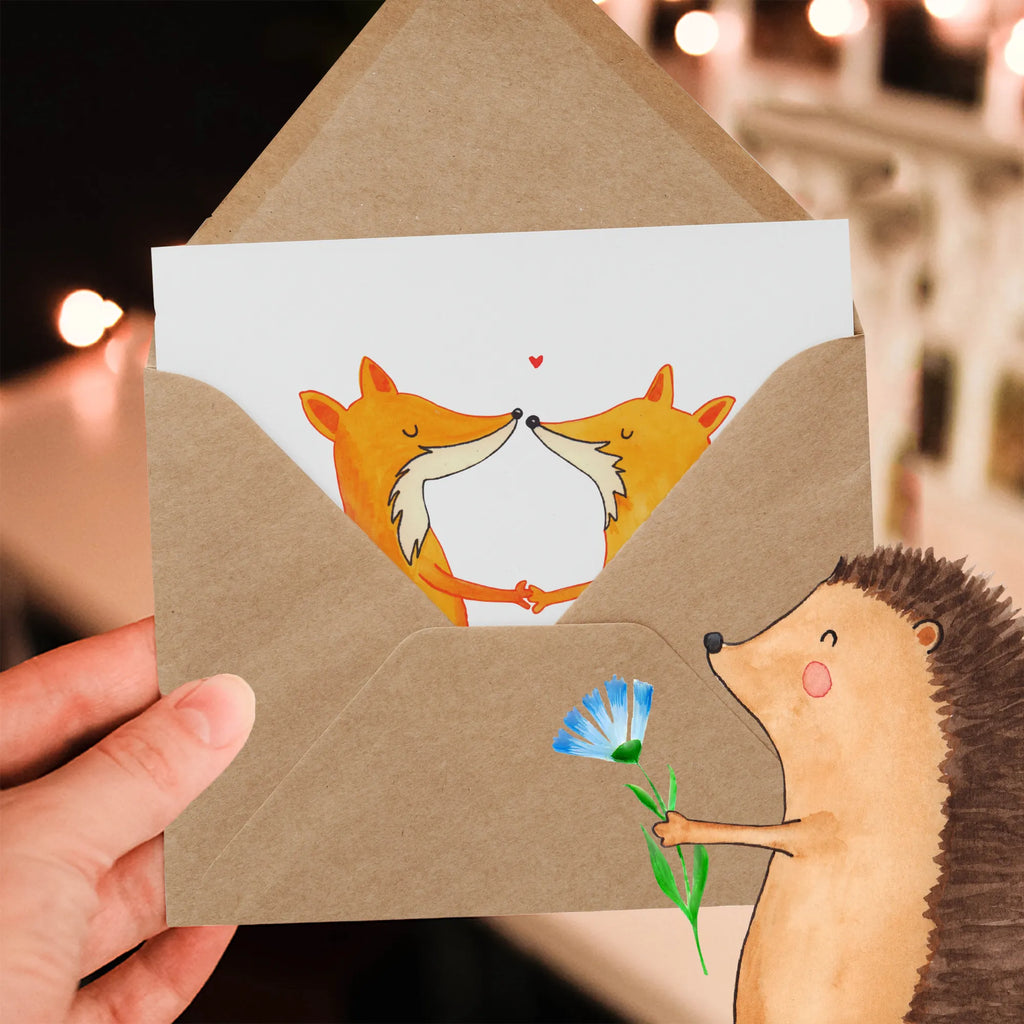 Deluxe Card foxes Love Klappkarte, Hochzeitskarte, Geburtstagskarte, Einladungskarte, Hochwertige Grußkarte, Glückwunschkarte, Karte, Grußkarte, Hochwertige Klappkarte, Fuchs, Partner, Liebespaar, Ehemann, Ehe, Fox, Paar, Freundin, Liebe, Freund, Ehefrau, Verlobte, Füchse, Liebesbeweis