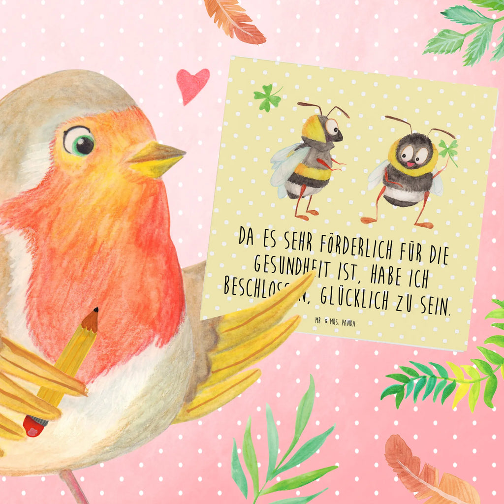 Deluxe Card bumblebees shamrock Einladungskarte, Hochwertige Klappkarte, Glückwunschkarte, Hochzeitskarte, Hochwertige Grußkarte, Geburtstagskarte, Grußkarte, Karte, Klappkarte, Tiermotive, Gute Laune, lustige Sprüche, Tiere, Biene Deko, Spruch positiv, glücklich werden, Spruch schön, Spruch fröhlich, glücklich sein, Hummel, Biene