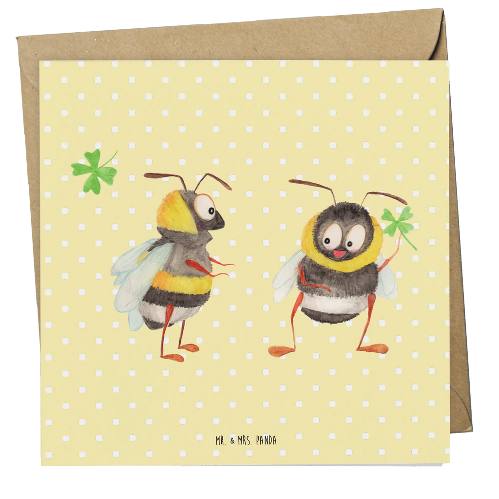 Deluxe Card bumblebees shamrock Einladungskarte, Hochwertige Klappkarte, Glückwunschkarte, Hochzeitskarte, Hochwertige Grußkarte, Geburtstagskarte, Grußkarte, Karte, Klappkarte, Tiermotive, Gute Laune, lustige Sprüche, Tiere, Biene Deko, Spruch positiv, glücklich werden, Spruch schön, Spruch fröhlich, glücklich sein, Hummel, Biene