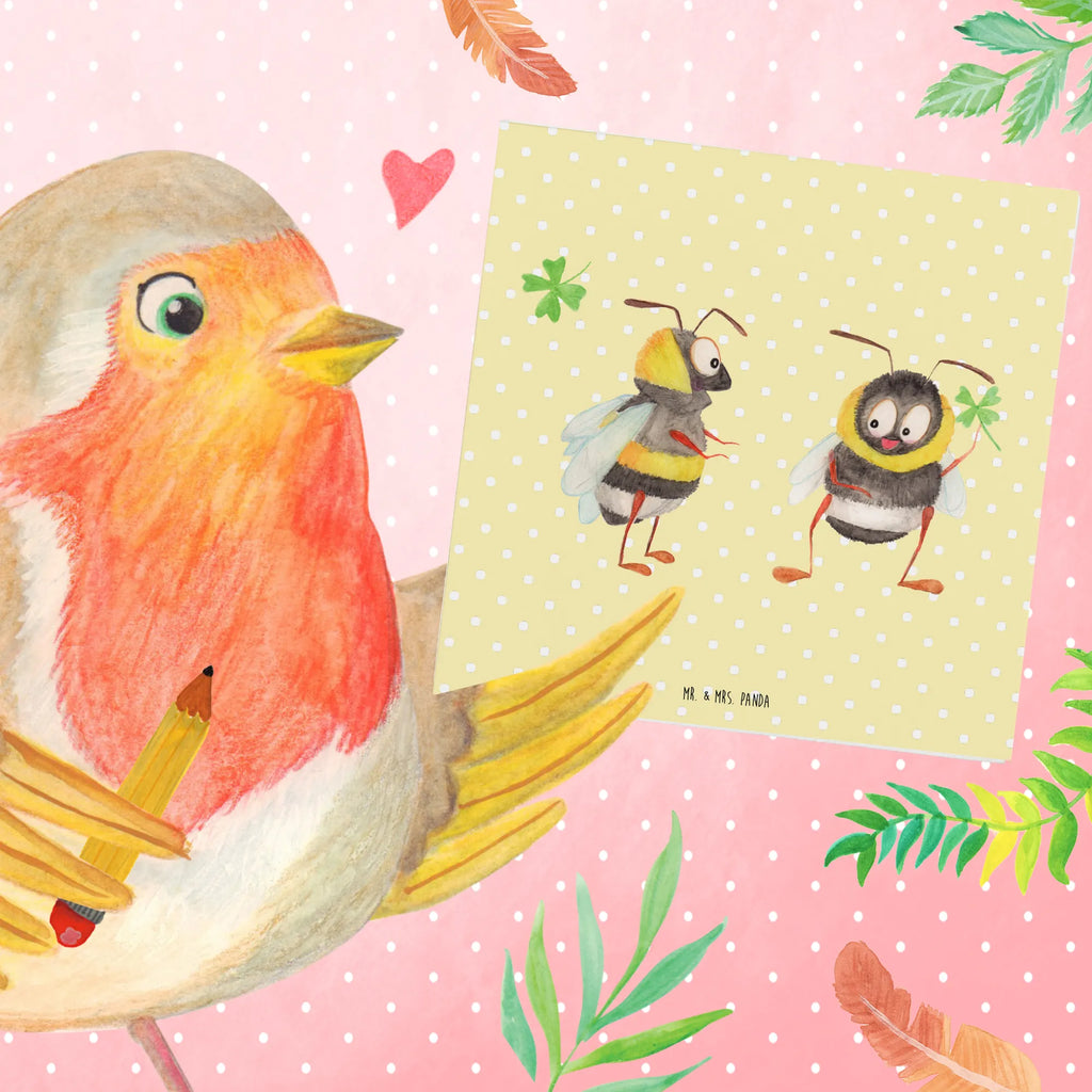 Deluxe Card bumblebees shamrock Einladungskarte, Hochwertige Klappkarte, Glückwunschkarte, Hochzeitskarte, Hochwertige Grußkarte, Geburtstagskarte, Grußkarte, Karte, Klappkarte, Tiermotive, Gute Laune, lustige Sprüche, Tiere, Biene Deko, Spruch positiv, glücklich werden, Spruch schön, Spruch fröhlich, glücklich sein, Hummel, Biene