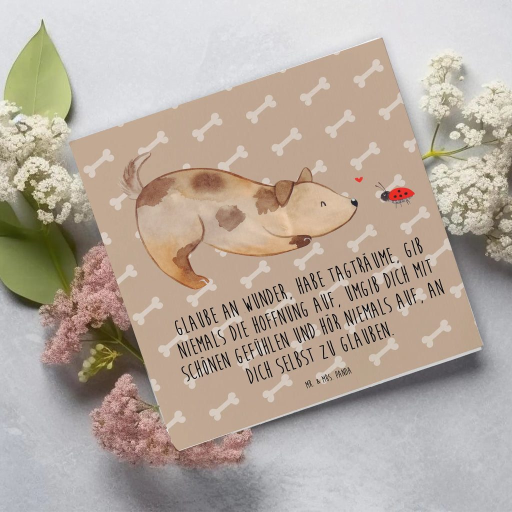 Deluxe Karte Hund Marienkäfer Hochzeitskarte, Hochwertige Klappkarte, Hochwertige Grußkarte, Klappkarte, Einladungskarte, Karte, Geburtstagskarte, Glückwunschkarte, Grußkarte, Hund, Hundemotiv, Haustier, Hunderasse, Tierliebhaber, Hundebesitzer, Sprüche, Marienkäfer, Mischlinghund, Hundespruch, Hunde, Mischling