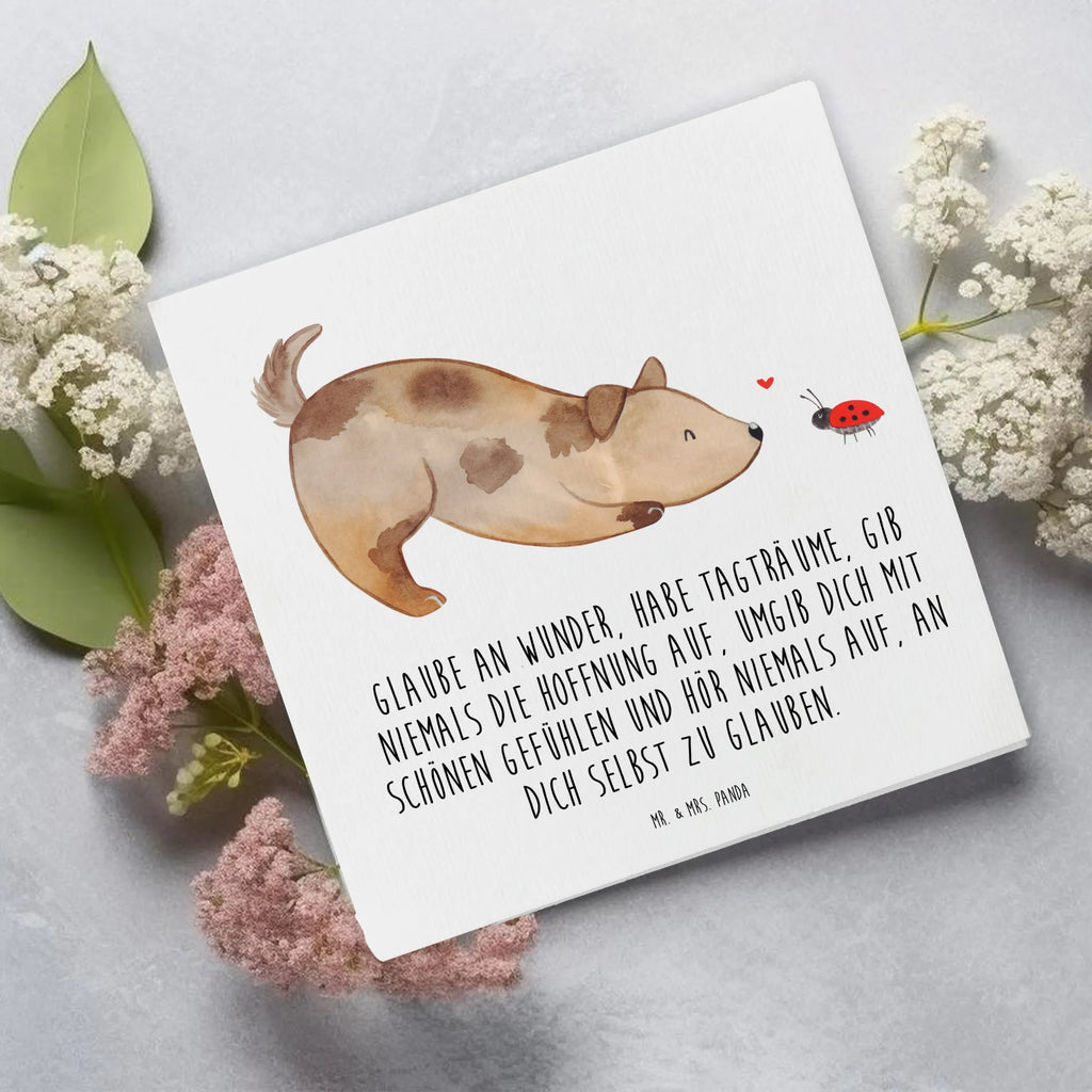 Deluxe Karte Hund Marienkäfer Hochzeitskarte, Hochwertige Klappkarte, Hochwertige Grußkarte, Klappkarte, Einladungskarte, Karte, Geburtstagskarte, Glückwunschkarte, Grußkarte, Hund, Hundemotiv, Haustier, Hunderasse, Tierliebhaber, Hundebesitzer, Sprüche, Marienkäfer, Mischlinghund, Hundespruch, Hunde, Mischling