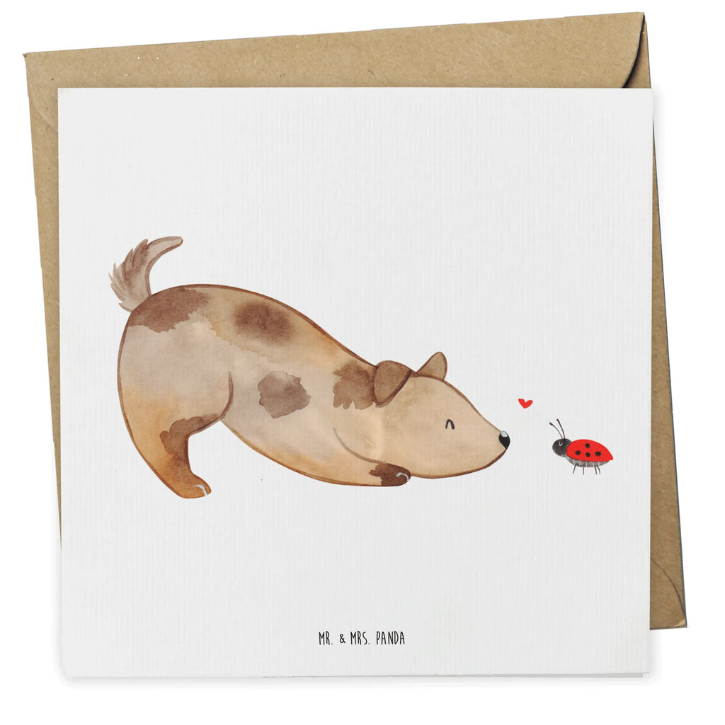 Deluxe Karte Hund Marienkäfer Hochzeitskarte, Hochwertige Klappkarte, Hochwertige Grußkarte, Klappkarte, Einladungskarte, Karte, Geburtstagskarte, Glückwunschkarte, Grußkarte, Hund, Hundemotiv, Haustier, Hunderasse, Tierliebhaber, Hundebesitzer, Sprüche, Marienkäfer, Mischlinghund, Hundespruch, Hunde, Mischling