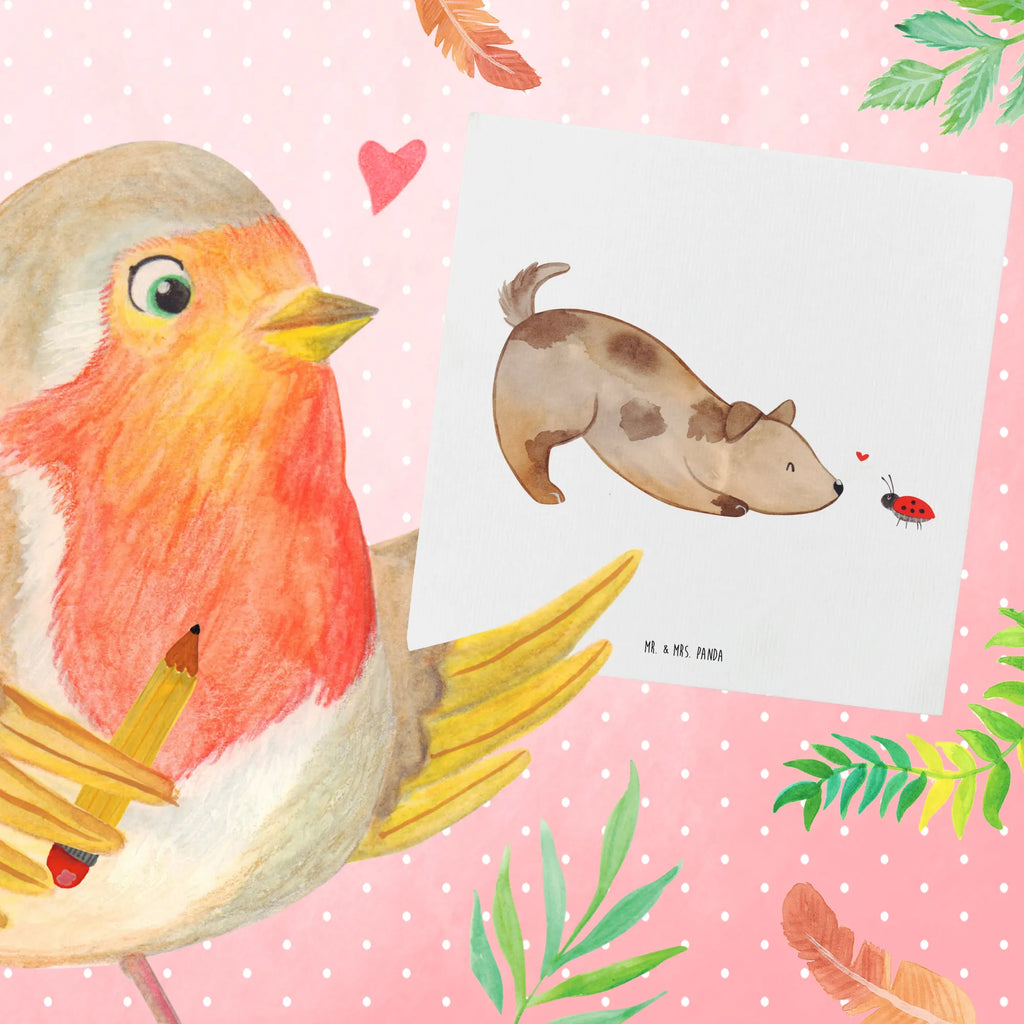 Deluxe Karte Hund Marienkäfer Hochzeitskarte, Hochwertige Klappkarte, Hochwertige Grußkarte, Klappkarte, Einladungskarte, Karte, Geburtstagskarte, Glückwunschkarte, Grußkarte, Hund, Hundemotiv, Haustier, Hunderasse, Tierliebhaber, Hundebesitzer, Sprüche, Marienkäfer, Mischlinghund, Hundespruch, Hunde, Mischling