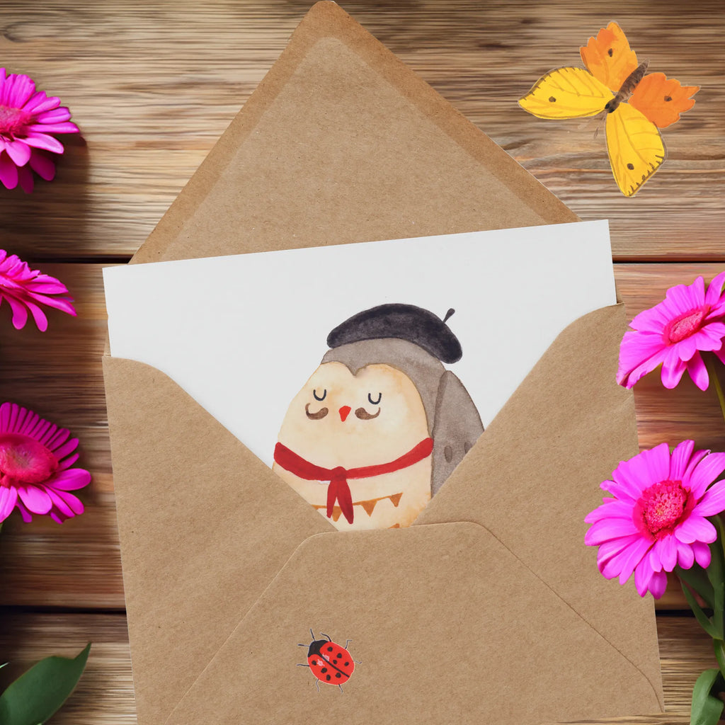 Deluxe Karte Eule Frankreich Karte, Grußkarte, Geburtstagskarte, Glückwunschkarte, Hochwertige Klappkarte, Einladungskarte, Hochzeitskarte, Hochwertige Grußkarte, Klappkarte, Eule, Eulen, das Leben ist schön, hibou, Frankreich, Owl, La vie est belle, Spruch Französisch, Eule Deko, Spruch schön