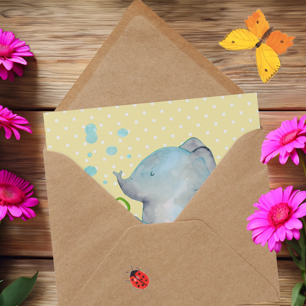 Deluxe Karte Elefant Seifenblasen Geburtstagskarte, Hochwertige Grußkarte, Hochzeitskarte, Karte, Hochwertige Klappkarte, Einladungskarte, Grußkarte, Glückwunschkarte, Klappkarte, Tiermotive, Gute Laune, lustige Sprüche, Tiere, Heimat, Liebesbeweis, Liebe, Elefant, Liebesspruch, Rüsseltier, Gefühl. Daheim, Elefanten, Seifenblasen, Dickhäuter