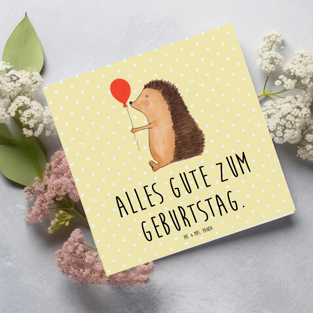 Deluxe Karte Igel Luftballon Klappkarte, Hochzeitskarte, Hochwertige Grußkarte, Hochwertige Klappkarte, Glückwunschkarte, Grußkarte, Karte, Geburtstagskarte, Einladungskarte, Tiermotive, Gute Laune, lustige Sprüche, Tiere, Happy Birthday, Geburtstag, Glückwunsch, Ballon, Igel, Geburtstagskind, Herzlichen Glückwunsch