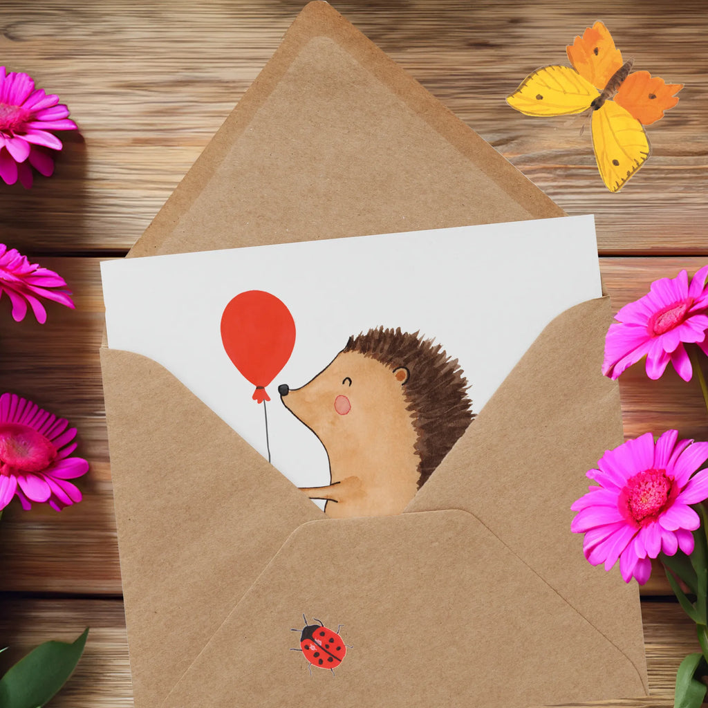Deluxe Karte Igel Luftballon Klappkarte, Hochzeitskarte, Hochwertige Grußkarte, Hochwertige Klappkarte, Glückwunschkarte, Grußkarte, Karte, Geburtstagskarte, Einladungskarte, Tiermotive, Gute Laune, lustige Sprüche, Tiere, Happy Birthday, Geburtstag, Glückwunsch, Ballon, Igel, Geburtstagskind, Herzlichen Glückwunsch