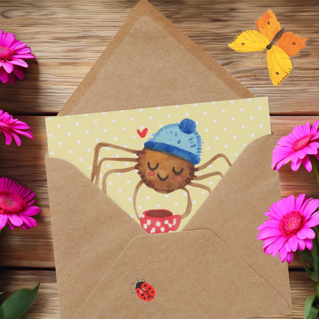 Deluxe Karte Spinne Agathe Kaffee Hochwertige Klappkarte, Grußkarte, Hochwertige Grußkarte, Einladungskarte, Geburtstagskarte, Hochzeitskarte, Karte, Klappkarte, Glückwunschkarte, Spinne Agathe, Spinne, Agathe, Videos, Merchandise, Morgen, Weiser Spruch, Lebensweisheiten, Kaffee, Morgenmuffel