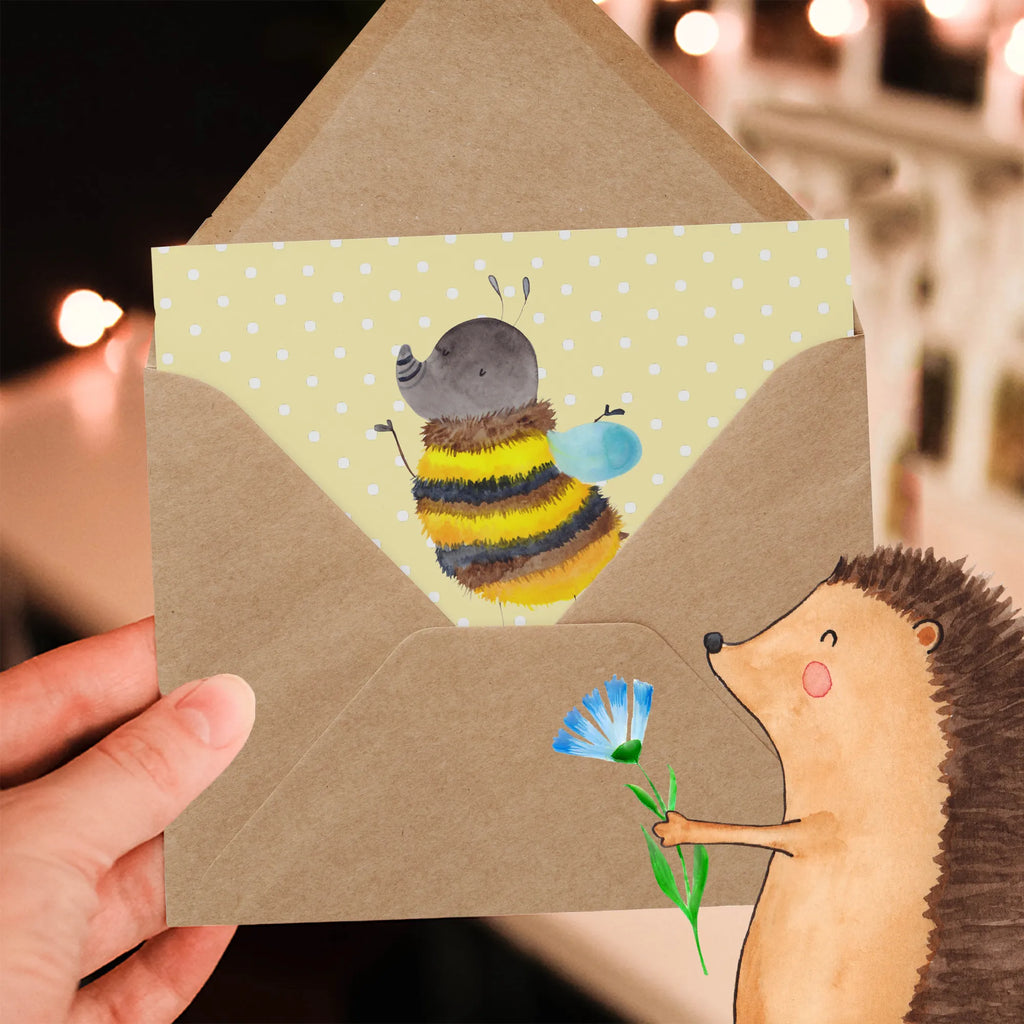 Deluxe Card bumblebee fluffy Grußkarte, Hochwertige Grußkarte, Hochzeitskarte, Karte, Hochwertige Klappkarte, Klappkarte, Glückwunschkarte, Einladungskarte, Geburtstagskarte, Tiermotive, Gute Laune, lustige Sprüche, Tiere, Hummel, Biene, Flauschig, Natur, Blume