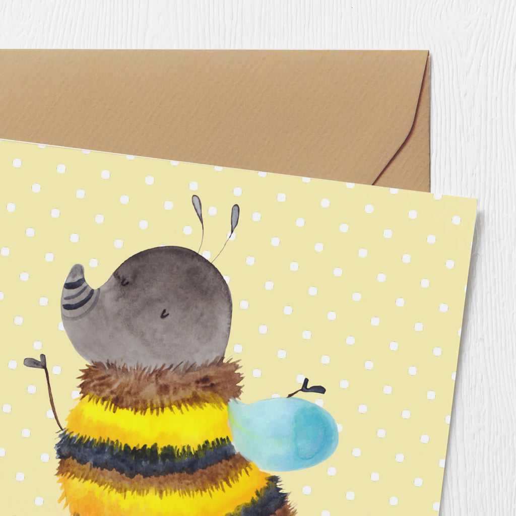 Deluxe Card bumblebee fluffy Grußkarte, Hochwertige Grußkarte, Hochzeitskarte, Karte, Hochwertige Klappkarte, Klappkarte, Glückwunschkarte, Einladungskarte, Geburtstagskarte, Tiermotive, Gute Laune, lustige Sprüche, Tiere, Hummel, Biene, Flauschig, Natur, Blume