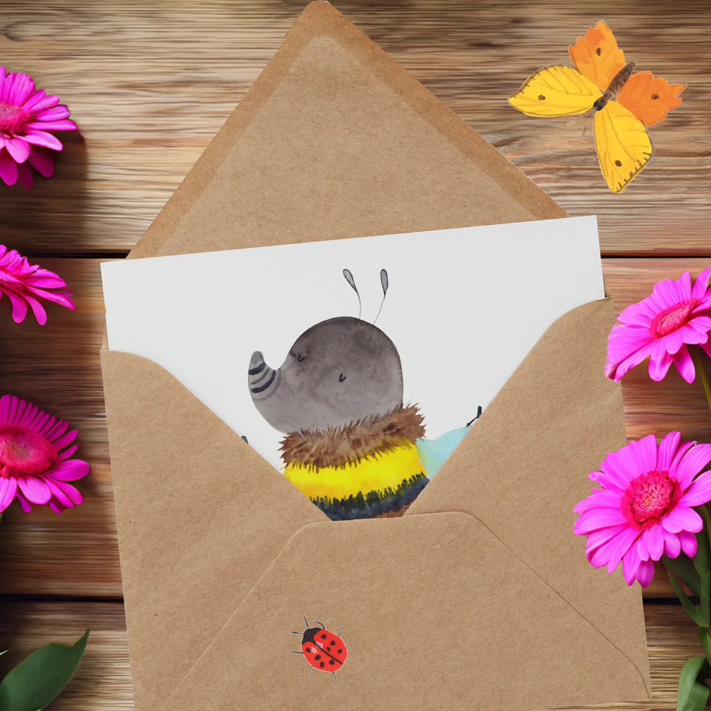 Deluxe Card bumblebee fluffy Grußkarte, Hochwertige Grußkarte, Hochzeitskarte, Karte, Hochwertige Klappkarte, Klappkarte, Glückwunschkarte, Einladungskarte, Geburtstagskarte, Tiermotive, Gute Laune, lustige Sprüche, Tiere, Hummel, Biene, Flauschig, Natur, Blume