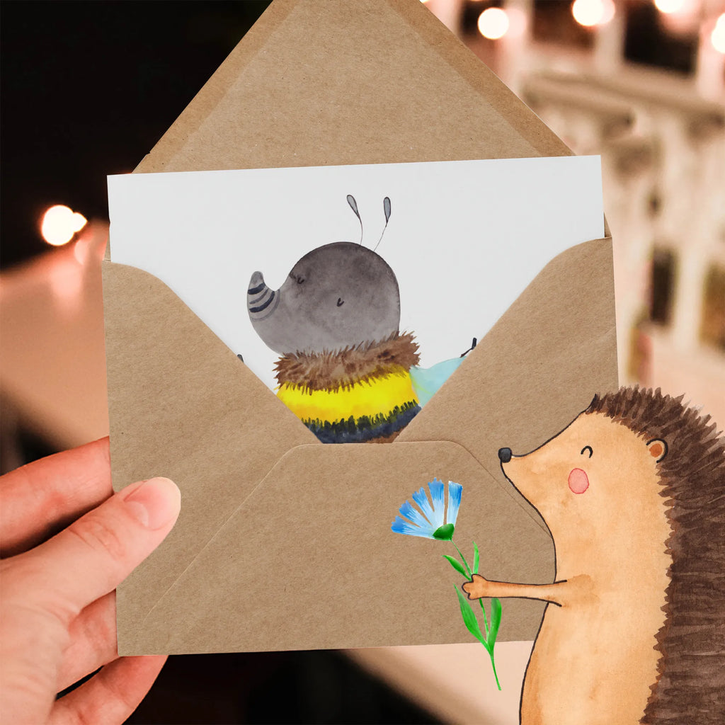 Deluxe Card bumblebee fluffy Grußkarte, Hochwertige Grußkarte, Hochzeitskarte, Karte, Hochwertige Klappkarte, Klappkarte, Glückwunschkarte, Einladungskarte, Geburtstagskarte, Tiermotive, Gute Laune, lustige Sprüche, Tiere, Hummel, Biene, Flauschig, Natur, Blume