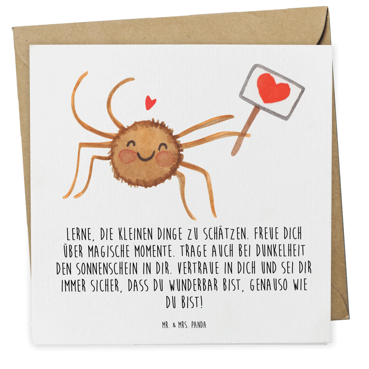 Deluxe Karte Spinne Agathe Motivation Grußkarte, faltkarte, Klappkarte, Glückwunschkarte, doppelkarte, anlasskarte, Spinne Agathe, Spinne, Agathe, Videos, Merchandise, Liebe, Motivation, Glück, Dankeschön, Vertrauen