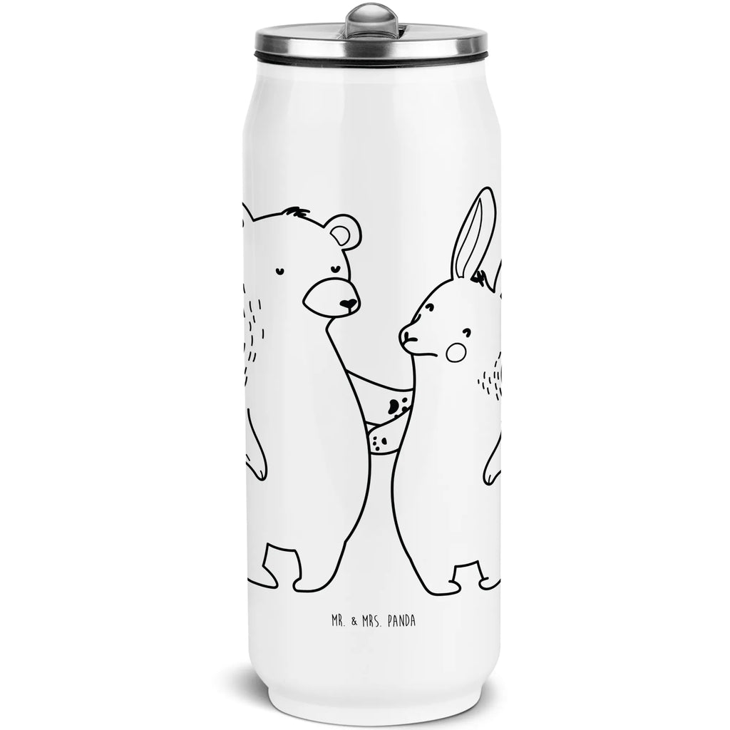 Drink Cans Water Bottle bear and rabbit Embrace Love, Loving, Two, Together, Marriage, Engagement, Proposal of marriage, Love gift, gift for her, gift for him, anniversary gift, bear, friends, rabbit, best friends, best friend