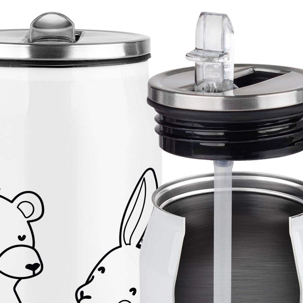 Drink Cans Water Bottle bear and rabbit Embrace Love, Loving, Two, Together, Marriage, Engagement, Proposal of marriage, Love gift, gift for her, gift for him, anniversary gift, bear, friends, rabbit, best friends, best friend